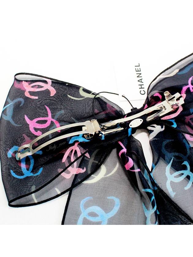 Ribbon Shape Barrette Silk Organza Black Multicolor Hairpin AAA095 B16358 NX208 - CHANEL - BALAAN 8