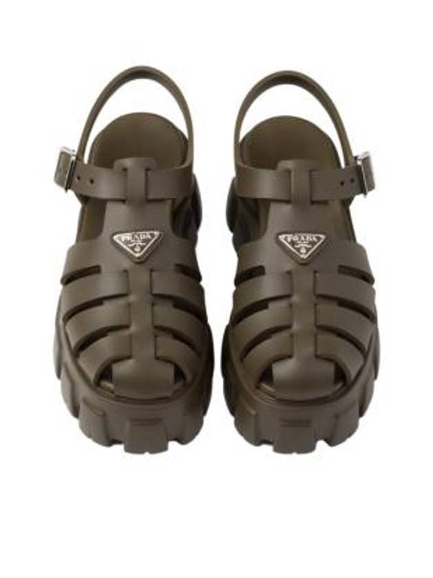 Monolith Rubber Sandals Military Green - PRADA - BALAAN 5