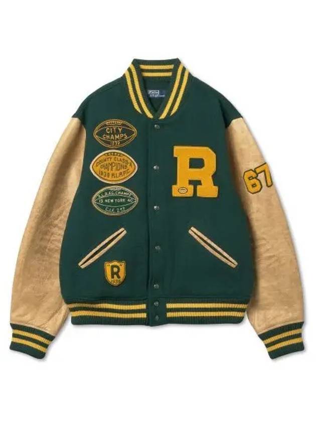 Iconic Letterman Jacket Green - POLO RALPH LAUREN - BALAAN 1