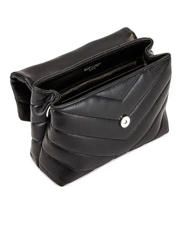 Toy Loulou Strap Shoulder Bag In Quilted Leather Black - SAINT LAURENT - BALAAN 5