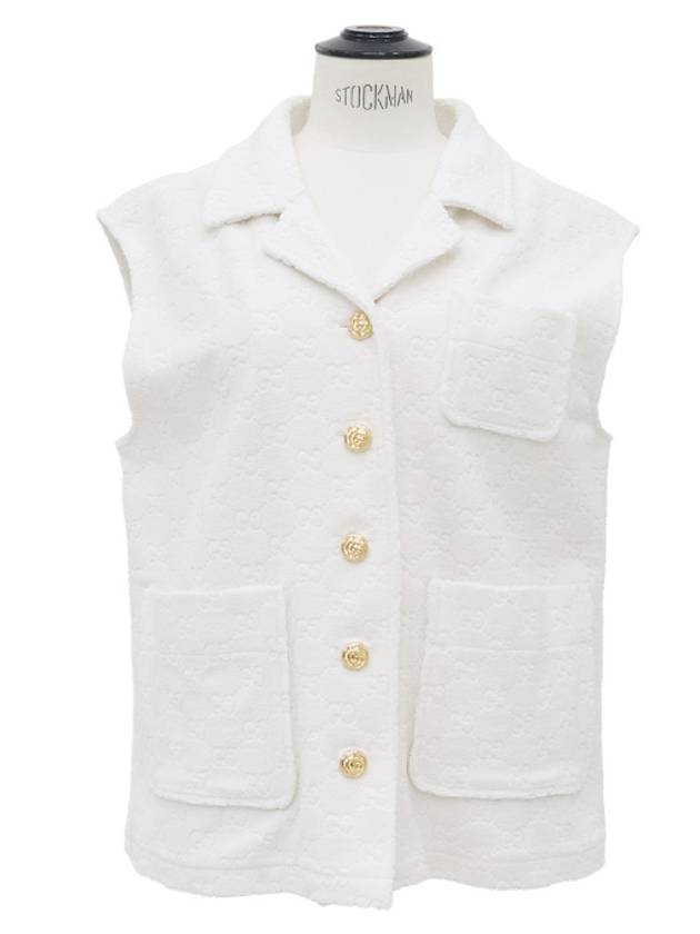 Gold plated white vest jacket - GUCCI - BALAAN 1