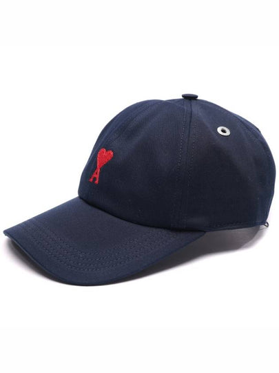 Embroidered Logo Cotton Ball Cap Blue - AMI - BALAAN 2