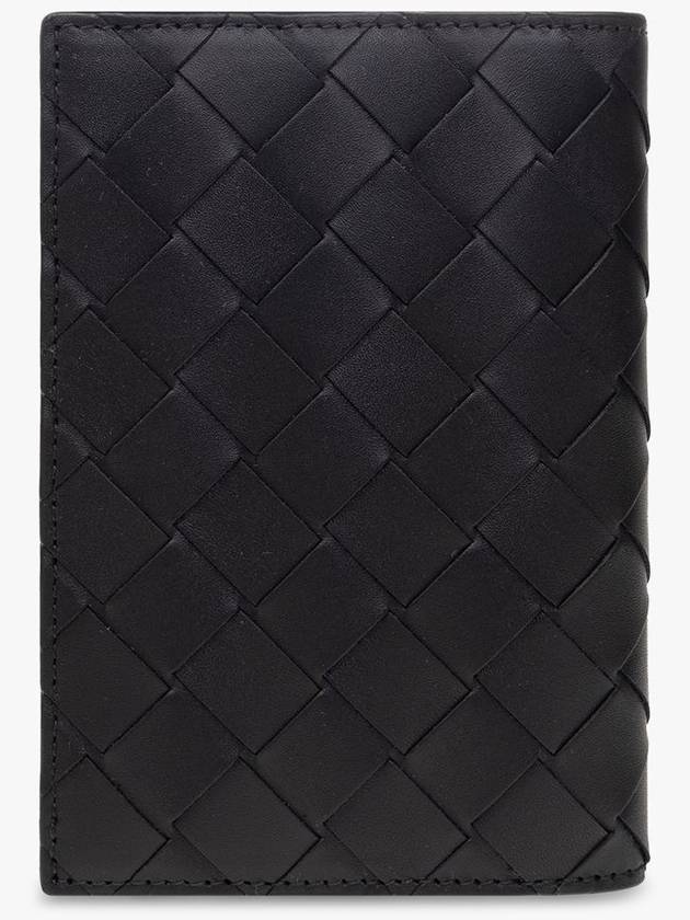 Intrecciato Leather Passport Wallet Black - BOTTEGA VENETA - BALAAN 4