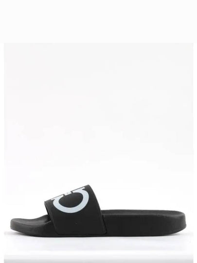 Gancini Printing Band Rubber Slippers Black - SALVATORE FERRAGAMO - BALAAN 2