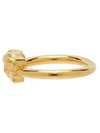 Goldtone breath logo engraved Medusa face ring - VERSACE - BALAAN 3