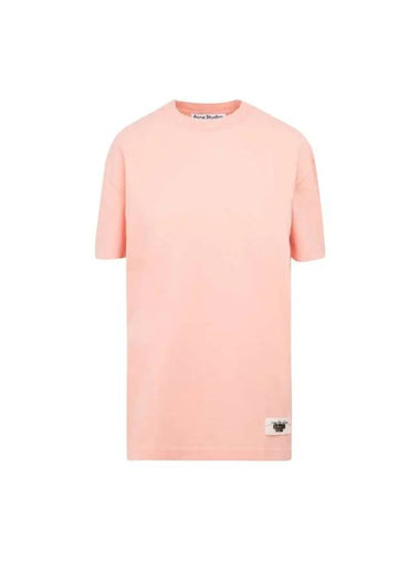 Logo Patch Overfit Short Sleeve T-Shirt Salmon Pink - ACNE STUDIOS - BALAAN 1