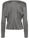 Pleated Basic Cardigan Grey - ISSEY MIYAKE - BALAAN 3