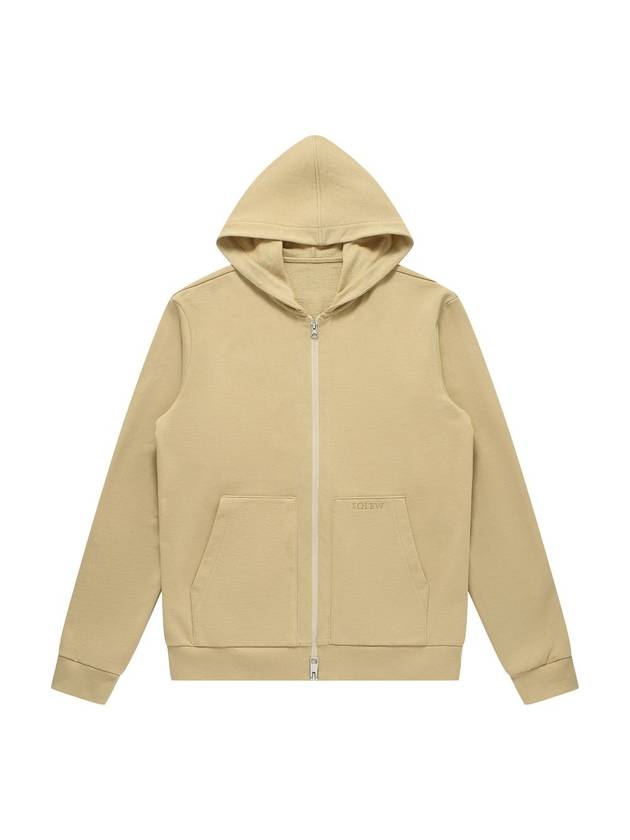 Men's Two-way Logo Hood Zip-up Beige SW23PTS01BI - SOLEW - BALAAN 1