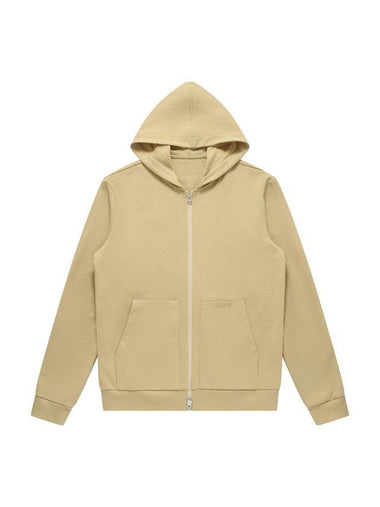 Two Way Logo Hooded Zip-up Beige - SOLEW - BALAAN 1