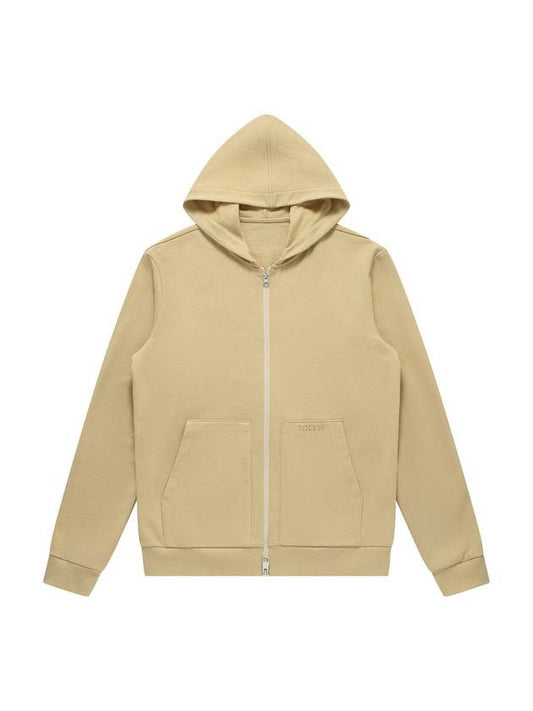 Men's Two-way Logo Hood Zip-up Beige SW23PTS01BI - SOLEW - BALAAN 2