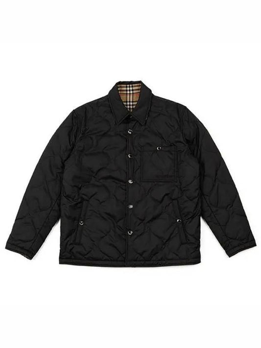 Reversible Vintage Check Thermoregulated Overshirt Jacket Black - BURBERRY - BALAAN 2