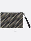 Oblique Jacquard A4 Pouch Clutch Bag Beige Black - DIOR - BALAAN 4