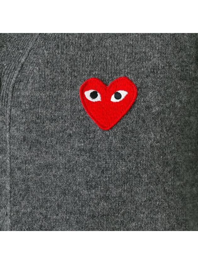 Heart Waffen Wool Men's Cardigan Gray P1N008 GRAY - COMME DES GARCONS - BALAAN 5