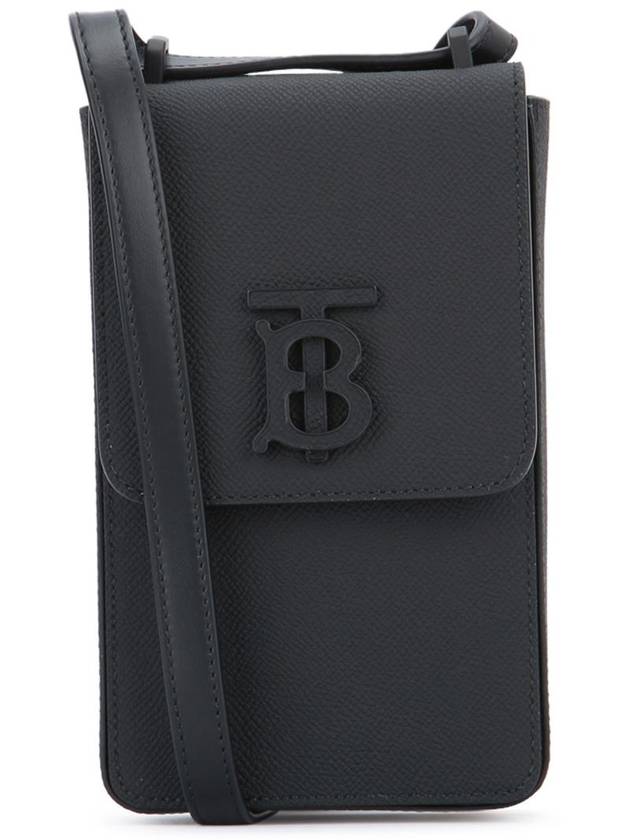 Leather Phone Pouch Cross Bag Black - BURBERRY - BALAAN 2