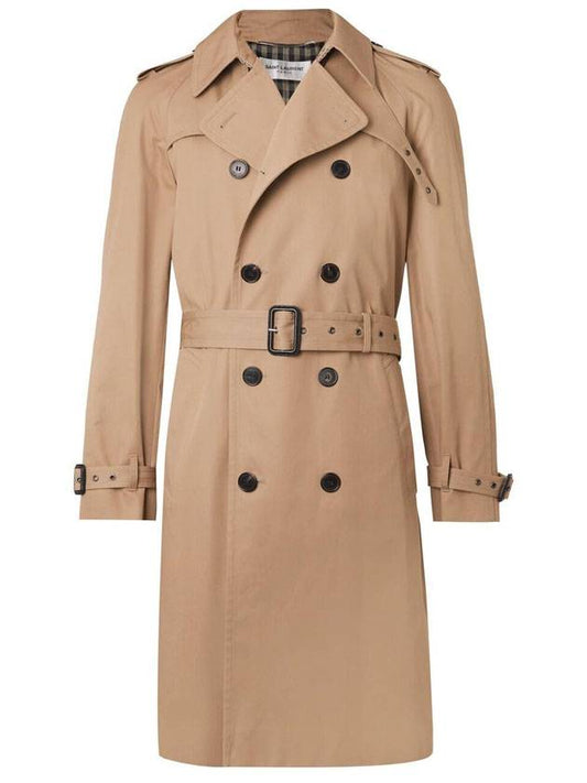 Gabardine Classic Saint Gabardine Trench Coat Beige - SAINT LAURENT - BALAAN 1