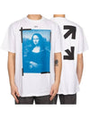 Mona Lisa Print Round Short Sleeve T-Shirt - OFF WHITE - BALAAN.