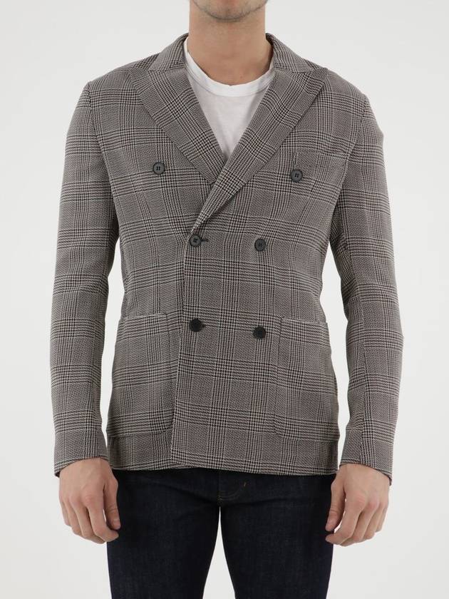 Double-Breasted Glen Plaid Jacket - TONELLO - BALAAN 1