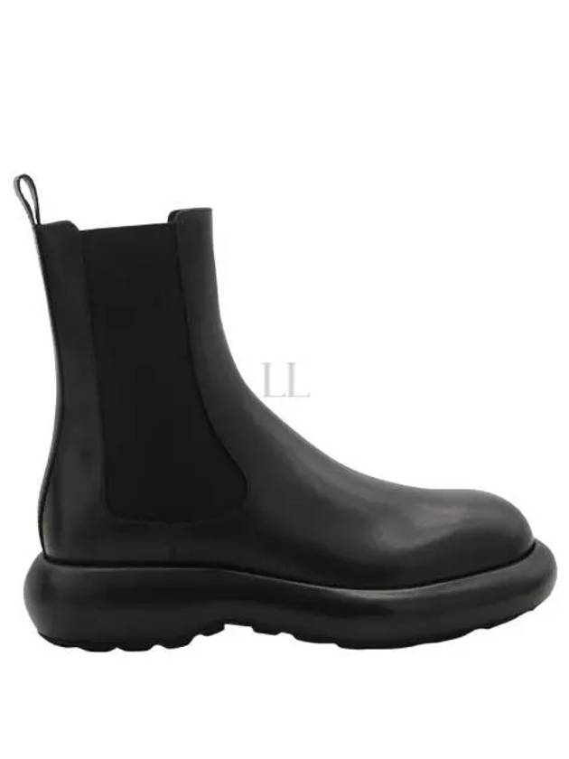 Round Toe Calf Leather Chelsea Boots Black - JIL SANDER - BALAAN 2