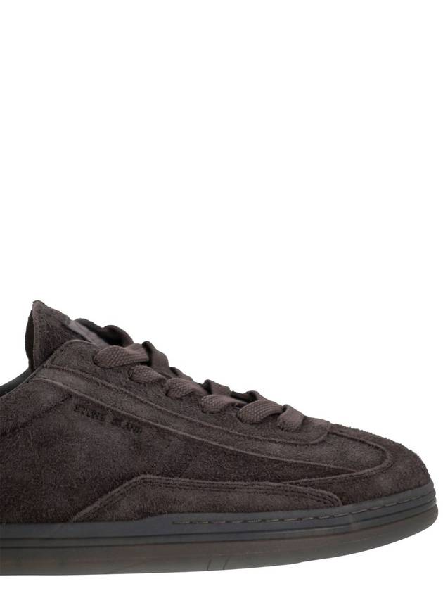 Logo Suede Low Top Sneakers Grey - STONE ISLAND - BALAAN 7