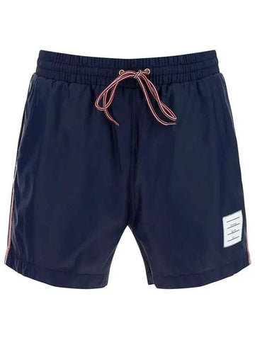 logo patch swim shorts - THOM BROWNE - BALAAN.