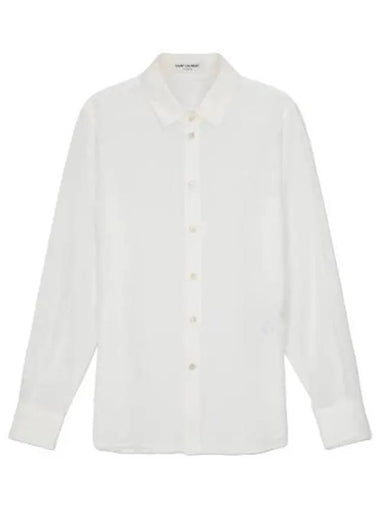 classic silk shirt white - SAINT LAURENT - BALAAN 1