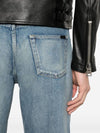 Cotton Straight Leg Jeans Blue - SAINT LAURENT - BALAAN 3