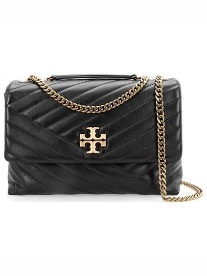 Kira Chevron Convertible Shoulder Bag Black - TORY BURCH - BALAAN 2