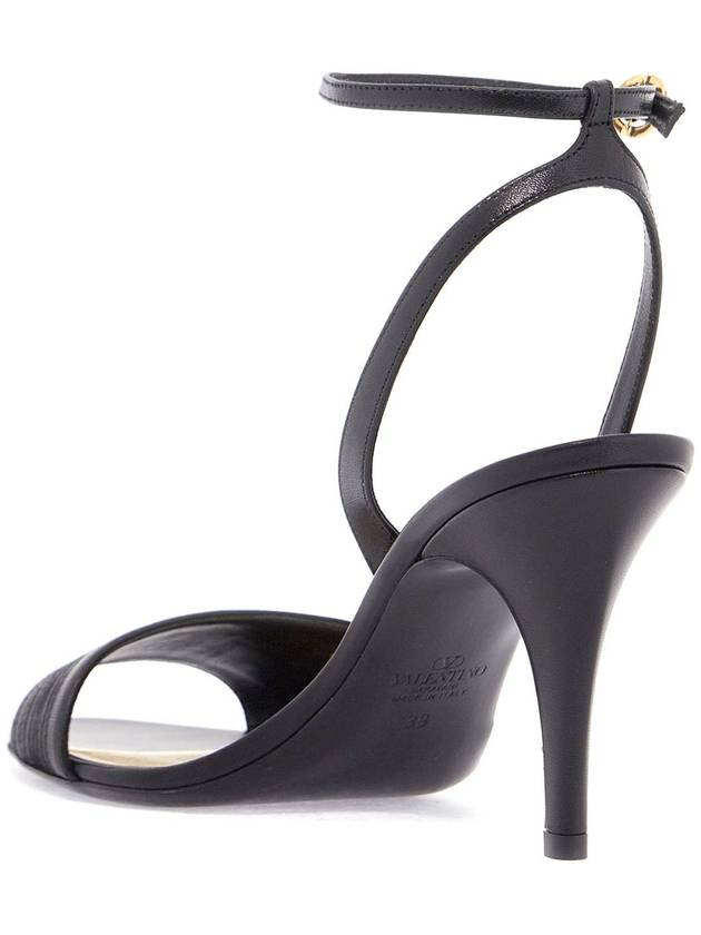 black goat leather sandals with gold buckle and stiletto heel - VALENTINO - BALAAN 3