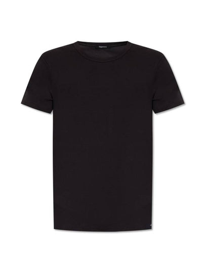 Cotton Crew Neck Short Sleeve T-Shirt Dark Brown - TOM FORD - BALAAN 2