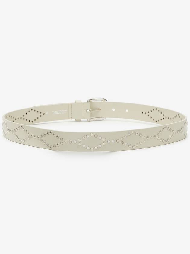 Liliana Studded Leather Belt Chalk Silver - ISABEL MARANT - BALAAN 3