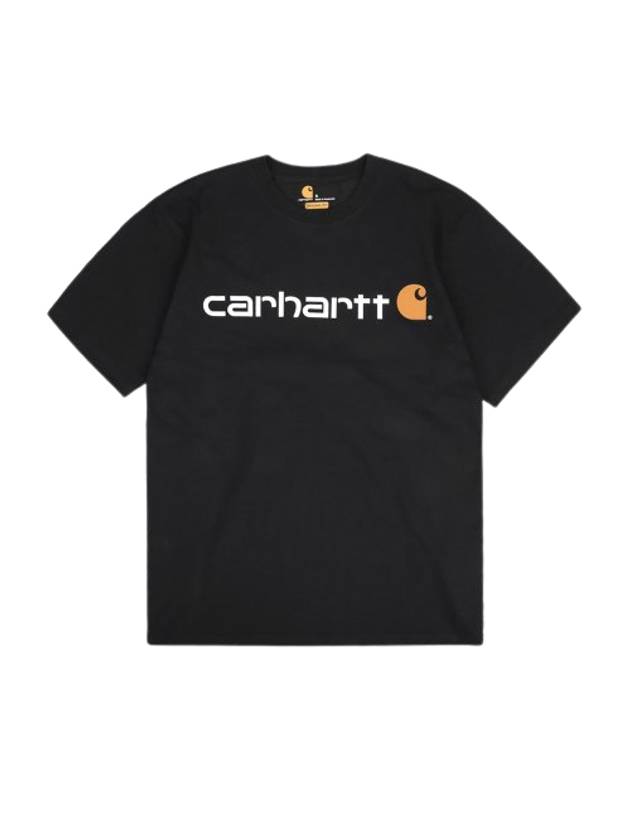 Signature Logo Short Sleeve T-Shirt Black - CARHARTT - BALAAN 1