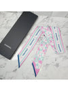 CC Logo Flower Pattern Print Silk Slim Bandeau Twilly Petite Scarf Pink AA8141 - CHANEL - BALAAN 4