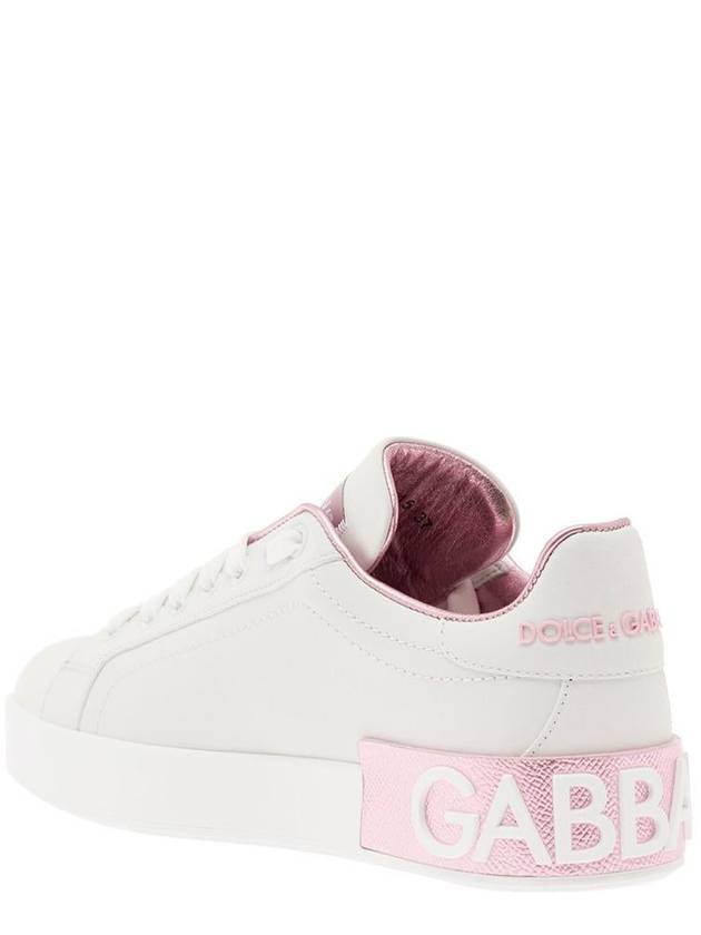 Portofino low-top sneakers white pink - DOLCE&GABBANA - BALAAN 4