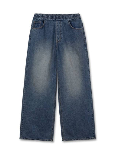 Retro rough wide banding denim pants SAND BLUE - WEST GRAND BOULEVARD - BALAAN 1