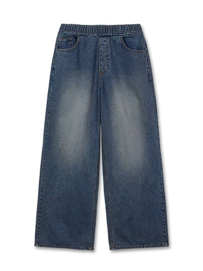 Retro rough wide banding denim pants SAND BLUE - WEST GRAND BOULEVARD - BALAAN 2