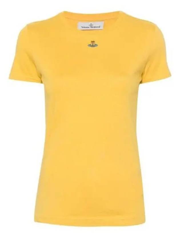 Embroided ORB Peru Short Sleeve T-Shirt Yellow - VIVIENNE WESTWOOD - BALAAN 2