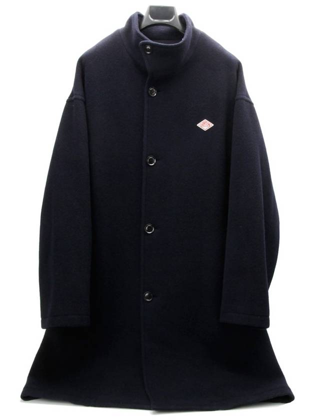 High neck collar wool coat navy 11142hva - DANTON - BALAAN 1