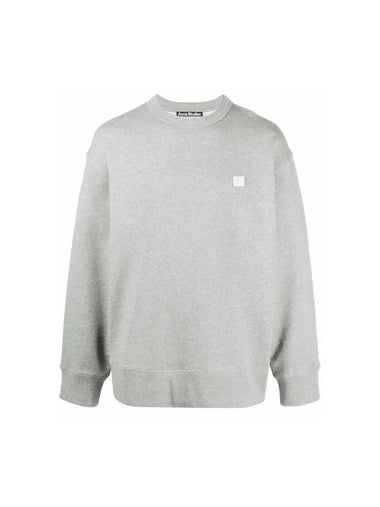 Face Patch Sweatshirt Light Grey Melange - ACNE STUDIOS - BALAAN 1