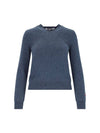 Red Heart Wappen V-Neck Wool Knit Top Navy - COMME DES GARCONS - BALAAN 1