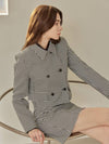 Bella Check Double Button Jacket Ivory - ARIFF - BALAAN 4