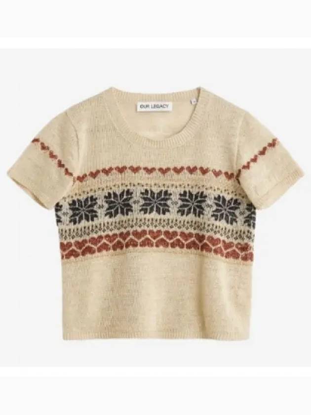 Fairisle Hemp Cropped Knit Top Beige - OUR LEGACY - BALAAN 2