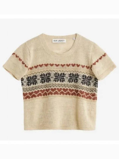 Fairisle Hemp Cropped Knit Top Beige - OUR LEGACY - BALAAN 2