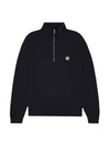 Fox Head Patch Half Zipper Sweatshirt Black - MAISON KITSUNE - BALAAN 2