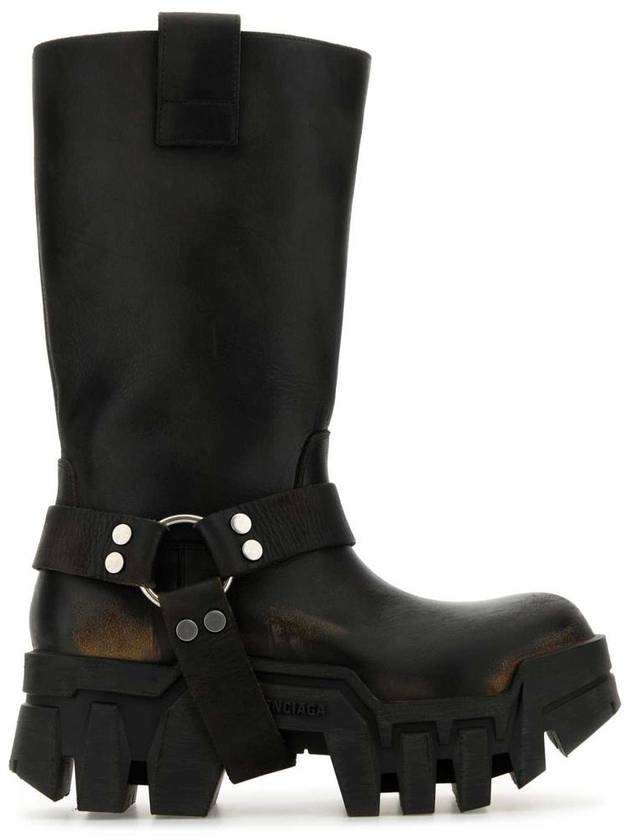 Bulldozer Harness Leather Middle Boots Black - BALENCIAGA - BALAAN 2