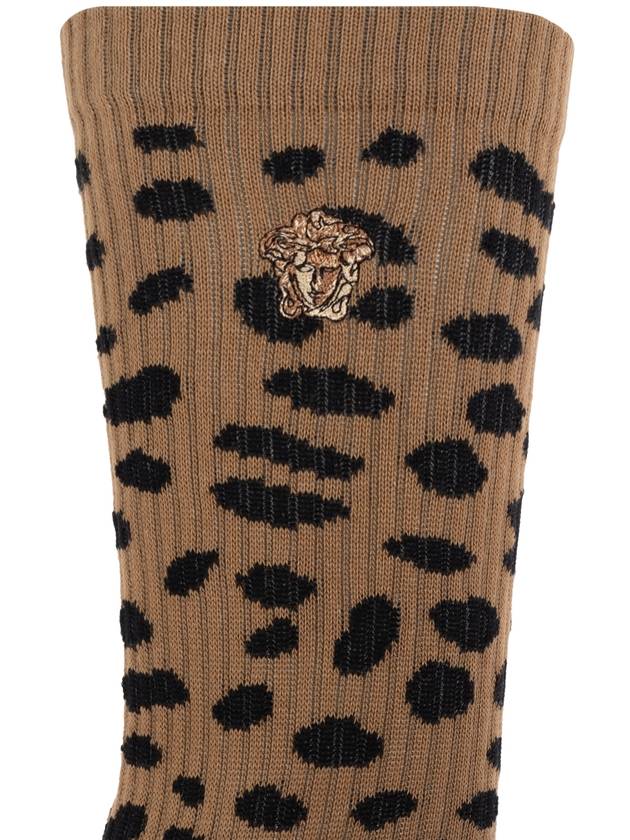 Versace Socks With Animal Motif, Women's, Brown - VERSACE - BALAAN 2