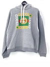 Web Logo Print Hoodie Grey - GUCCI - BALAAN 2