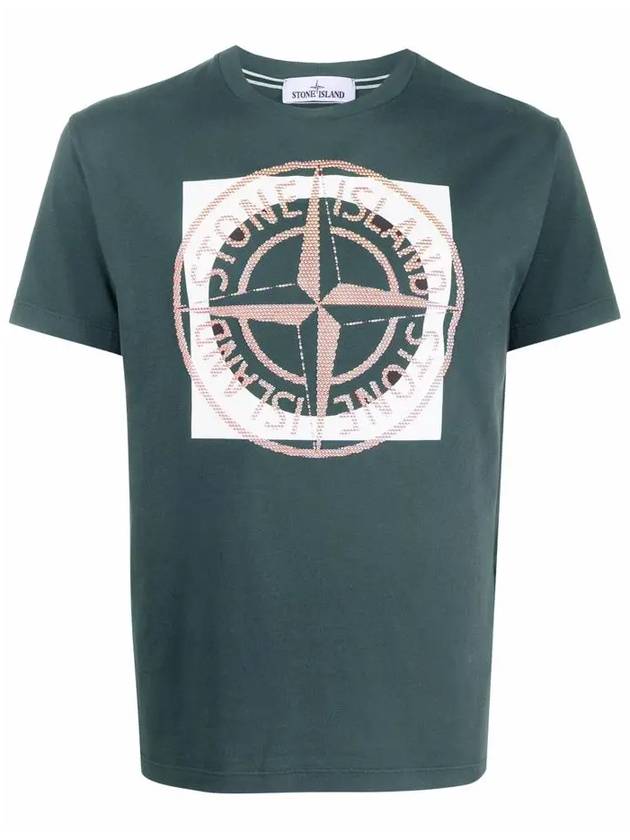 Compass Logo Printing Short Sleeve T-Shirt Blue - STONE ISLAND - BALAAN 3