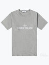 Stitches Two Embroidery Short Sleeve T-Shirt Melange Grey - STONE ISLAND - BALAAN 2