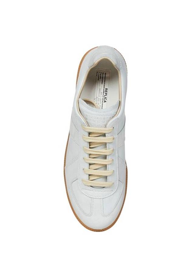 Replica Leather Low Top Sneakers Light Grey - MAISON MARGIELA - BALAAN 6