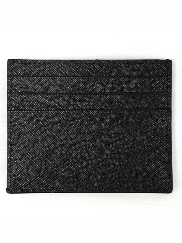 Triangle Logo Saffiano Card Wallet Black - PRADA - BALAAN 3